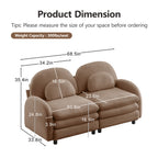 2-Seat Modular Teddy Fabric Cloud Sofa