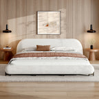 Boucle Upholstered Platform Bed