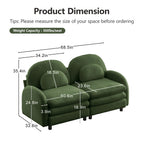 2-Seat Modular Teddy Fabric Cloud Sofa