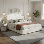 Luxury Wingback Platform Bed