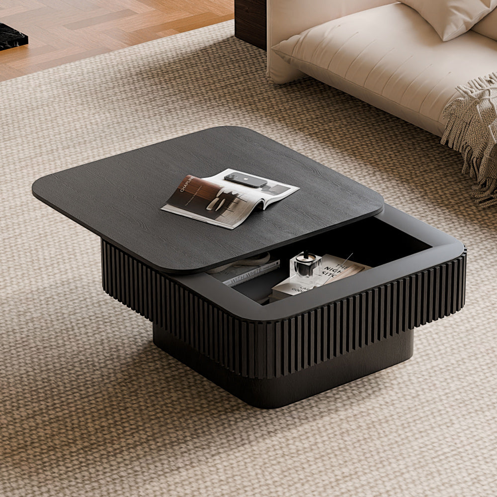 31.5'' Square Coffee Table with Storage Solid