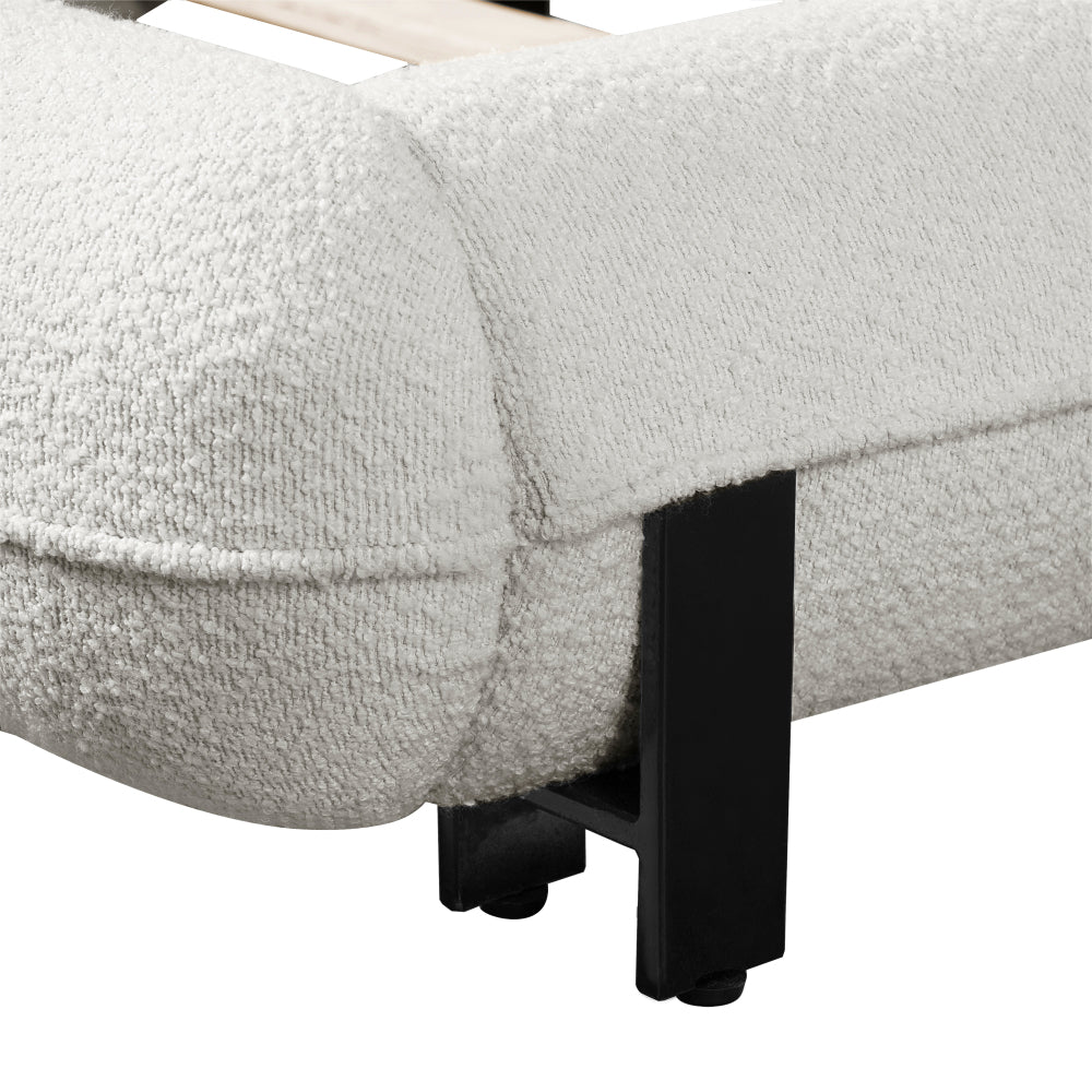 Boucle Upholstered Platform Bed