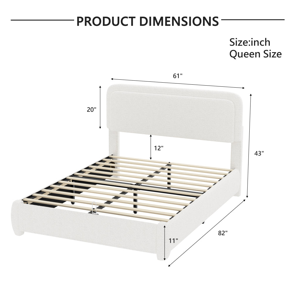 Boucle Platform Bed