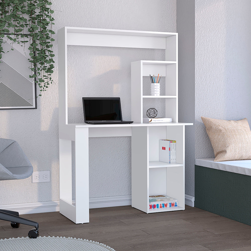 38.8" Modern Computer Desk with Hutch & Multiple