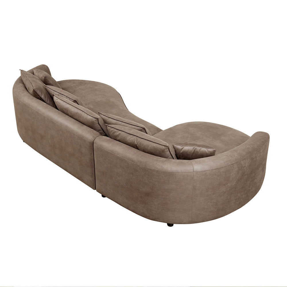 128.74" Modern Curved L-Shape Sectional Sofa
