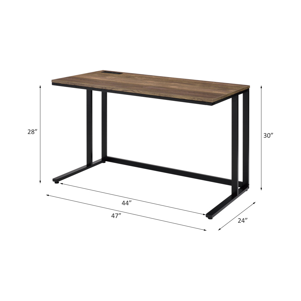 47" Modern Writing Desk with Built-In USB Port