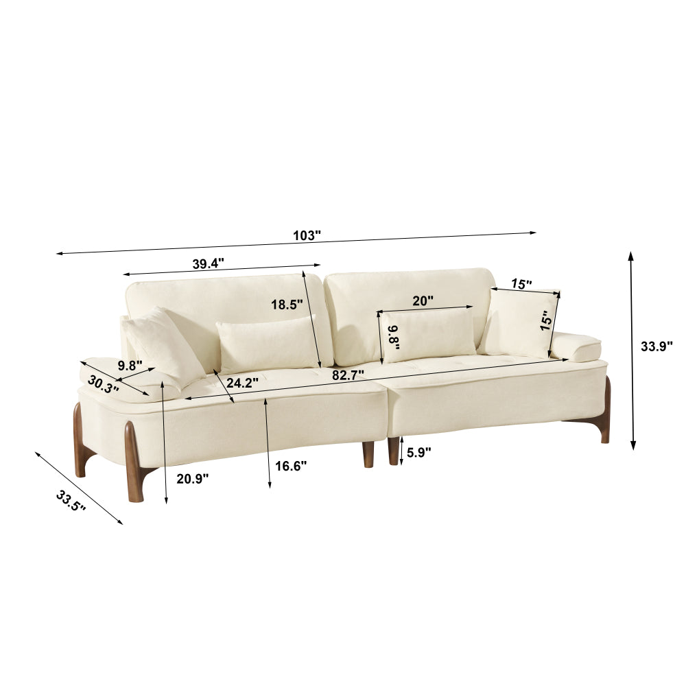 103" Deep Seat 3-Seater Sofa