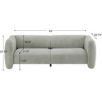 83" Modern Wave Design 3-Seat Boucle Sofa