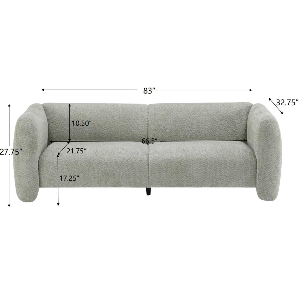 83" Modern Wave Design 3-Seat Boucle Sofa