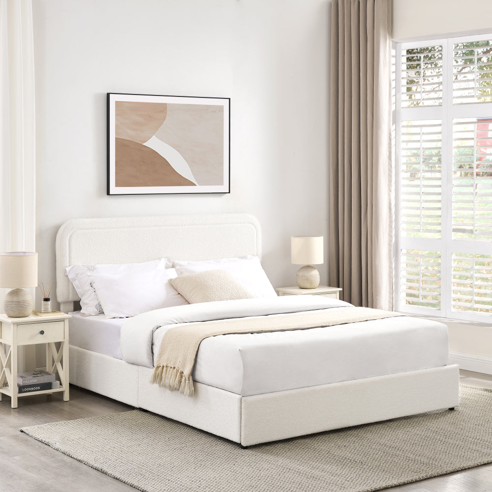 Platform Storage Bed with 4 Built-In Drawers