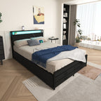 Metal Platform Bed with 4 Storage Drawers