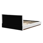White Boucle Upholstered Platform Bed