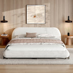 Boucle Upholstered Platform Bed