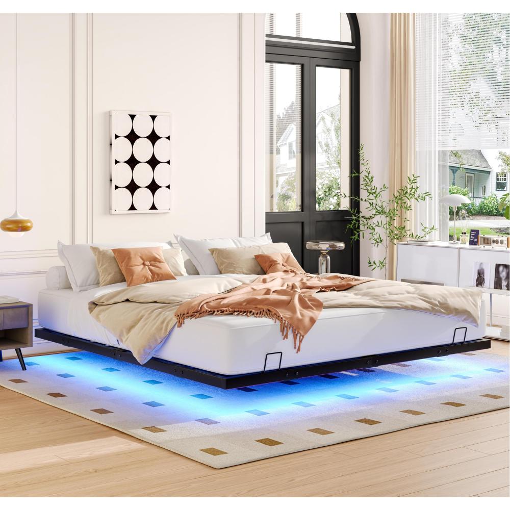 Floating Metal Platform Bed