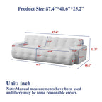 87.4" Cloud Series 3-Seat Minimalist