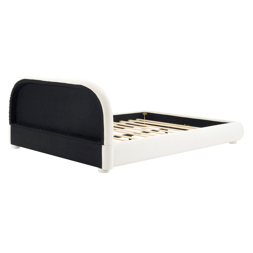 Boucle Upholstered Platform Bed