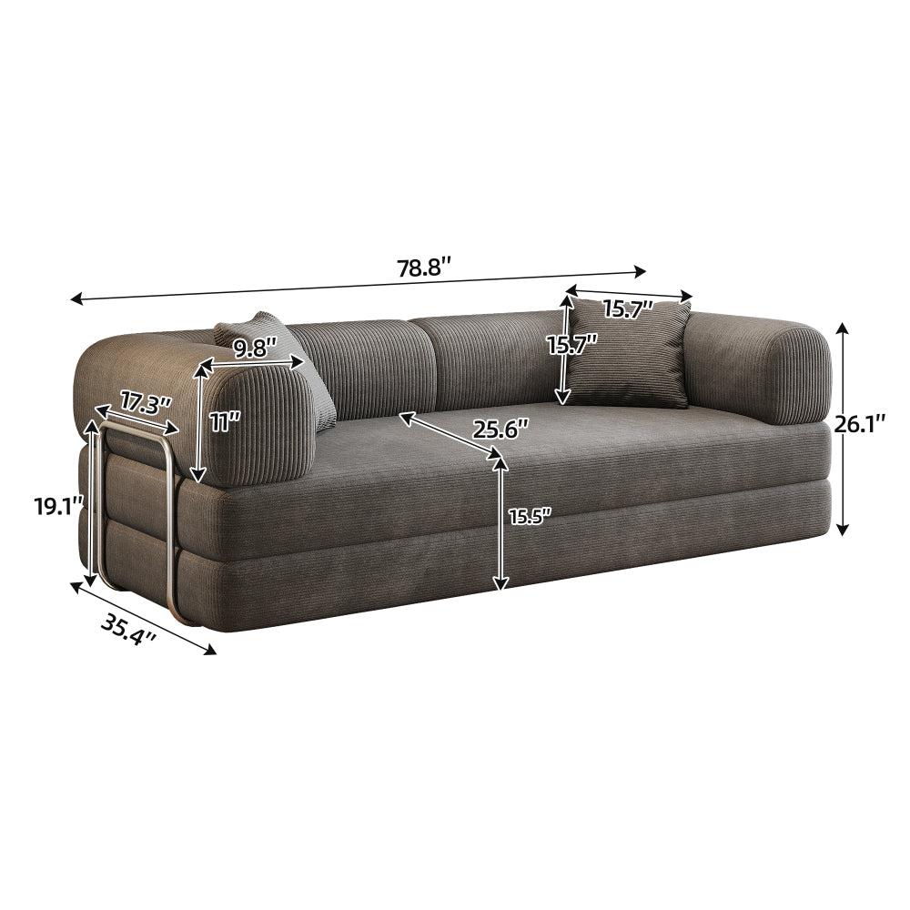 78.8" Convertible Floor Sofa Bed