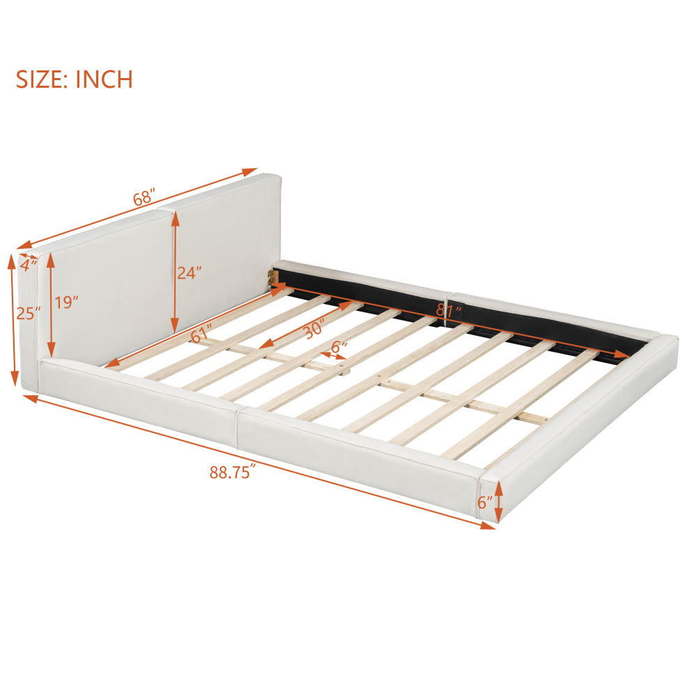 Velvet Upholstered Platform Bed