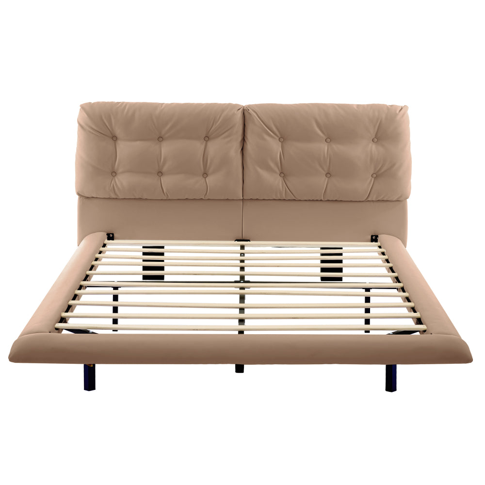 PU Leather Floating Platform Bed