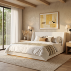 Luxury Wingback Platform Bed
