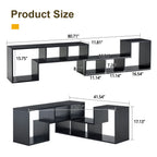 Modern Black Wood Grain MDF TV Stand