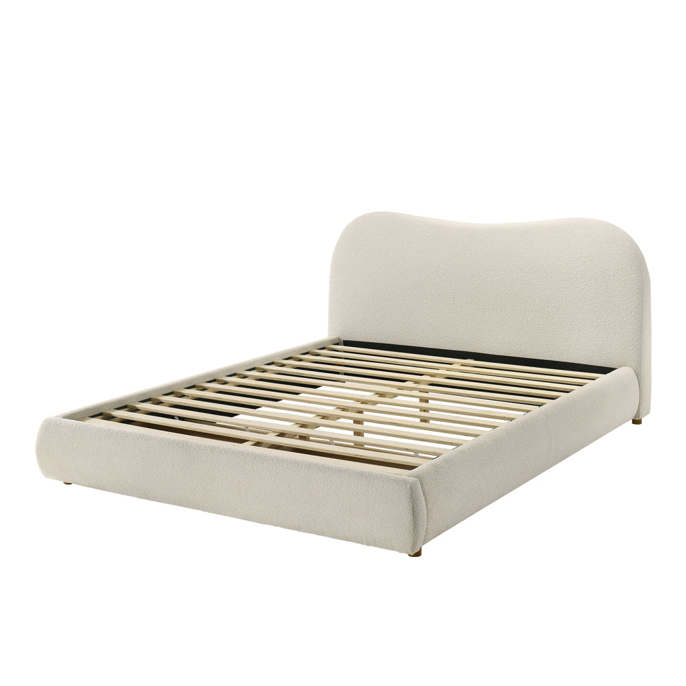 Boucle Upholstered Platform Bed