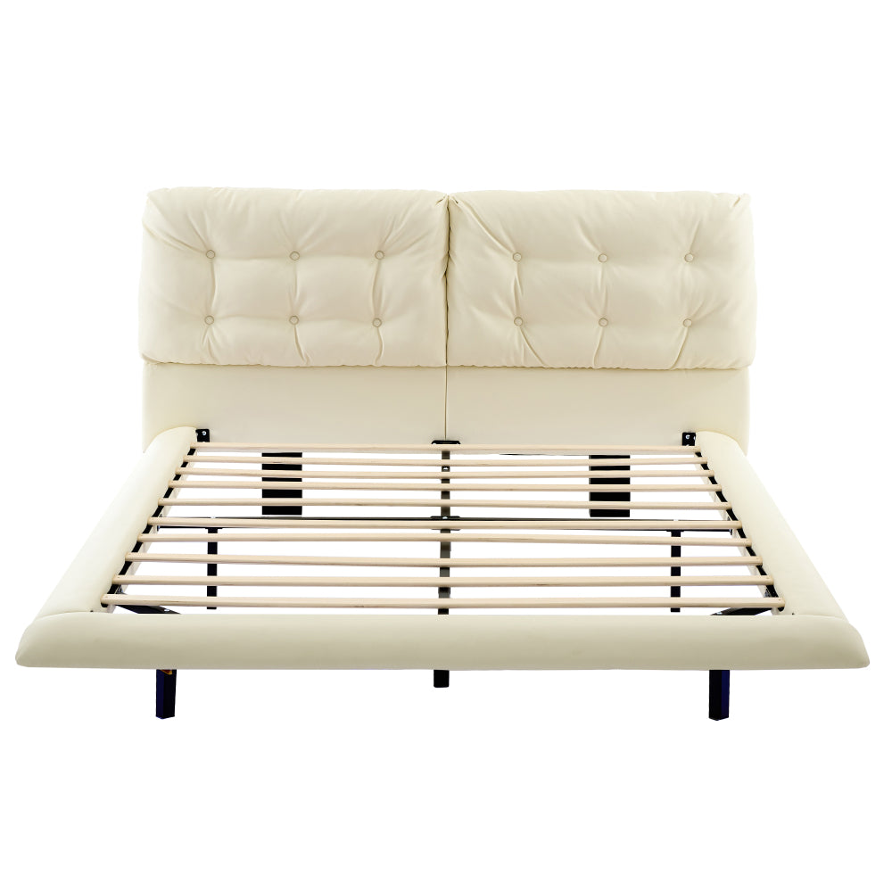 PU Leather Floating Platform Bed