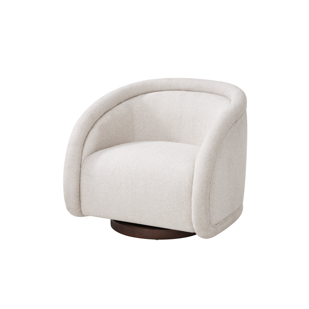 Sabbo Beige Bouclé Swivel Chair