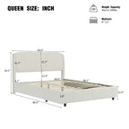 Boucle Upholstered Platform Bed