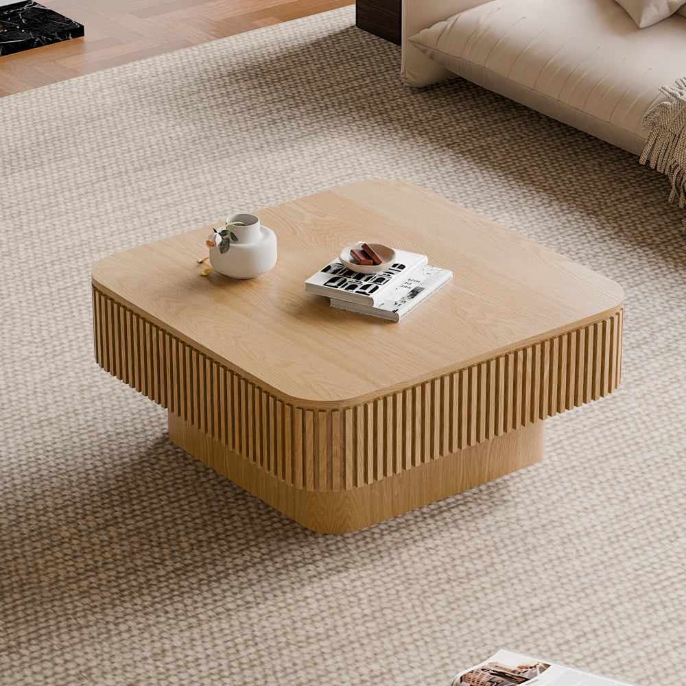 31.5'' Square Coffee Table with Storage Solid