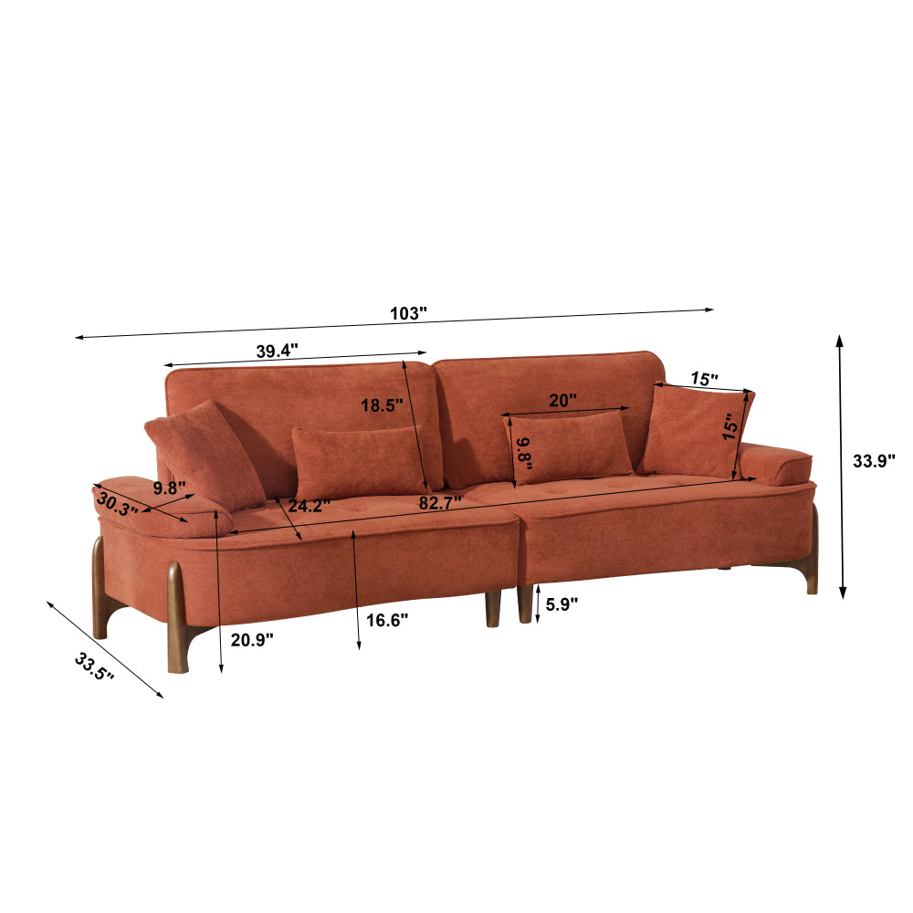 103" Deep Seat 3-Seater Sofa
