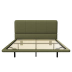 Floating PU Leather Platform Bed
