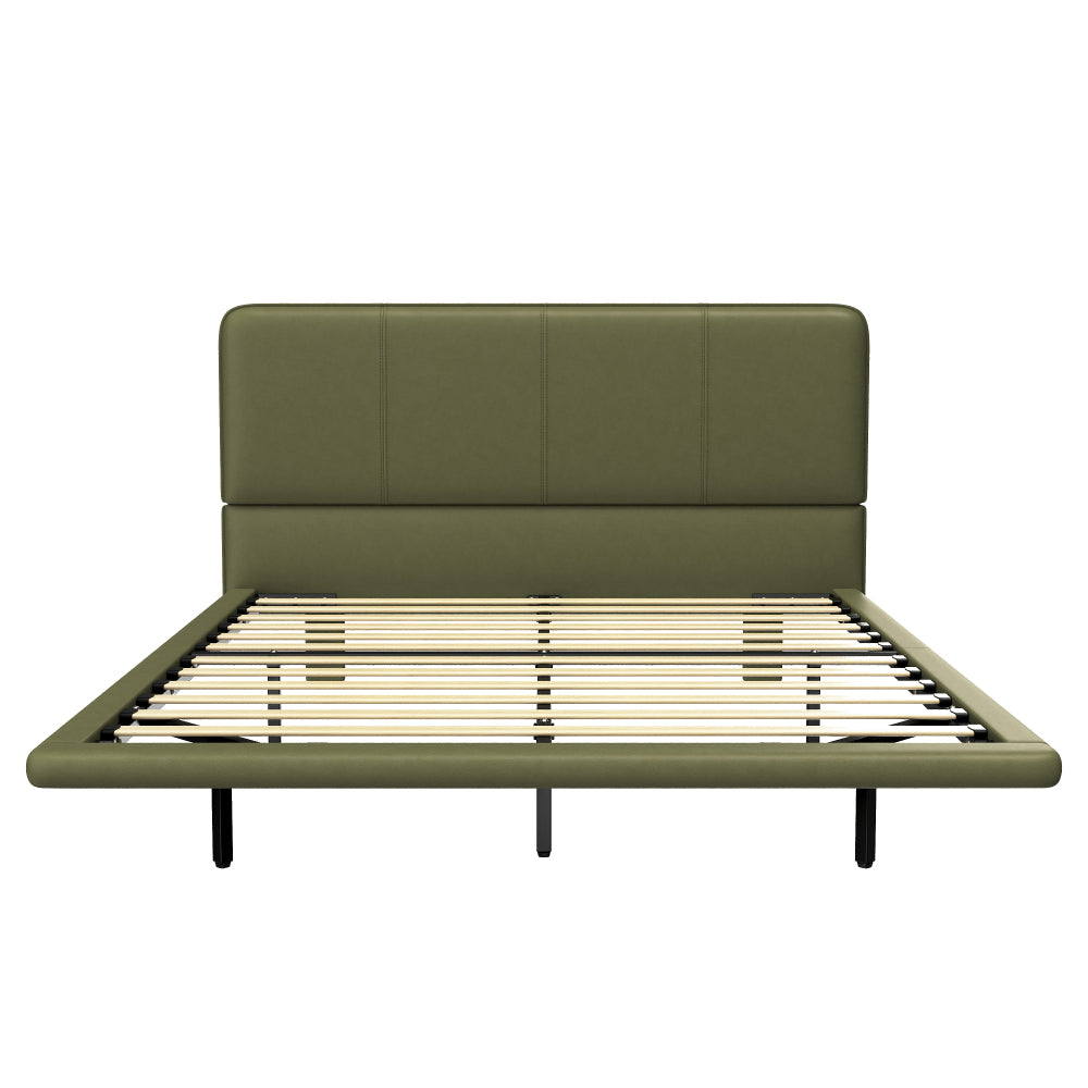 Floating PU Leather Platform Bed
