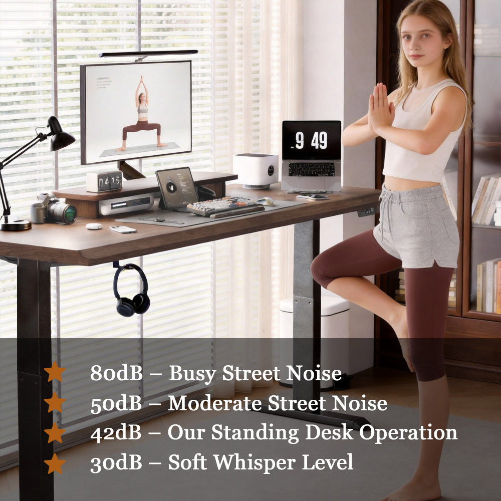 47" Solid Rubberwood Electric Standing Desk