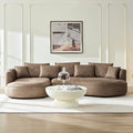 128.74" Modern Curved L-Shape Sectional Sofa