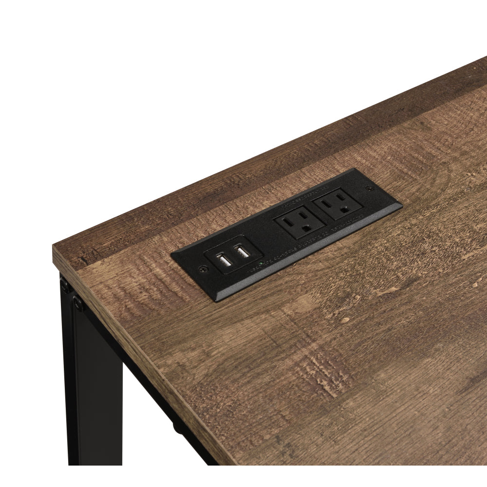 47" Modern Writing Desk with Built-In USB Port