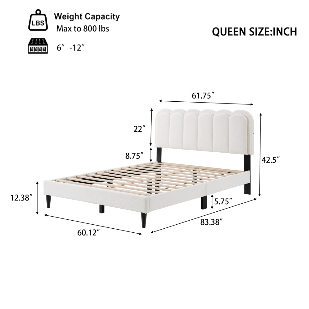 Boucle Platform Bed