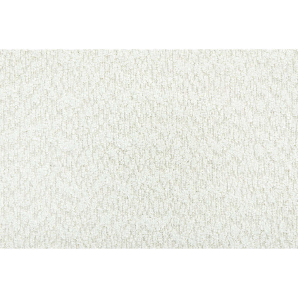 White Boucle Upholstered Platform Bed