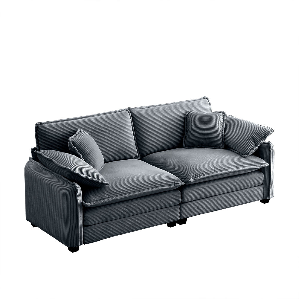 Large Deep-Seat 2-Seat Corduroy Sofa