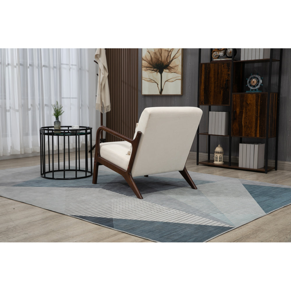 Mid Century Modern Accent Chair with Wood Frame