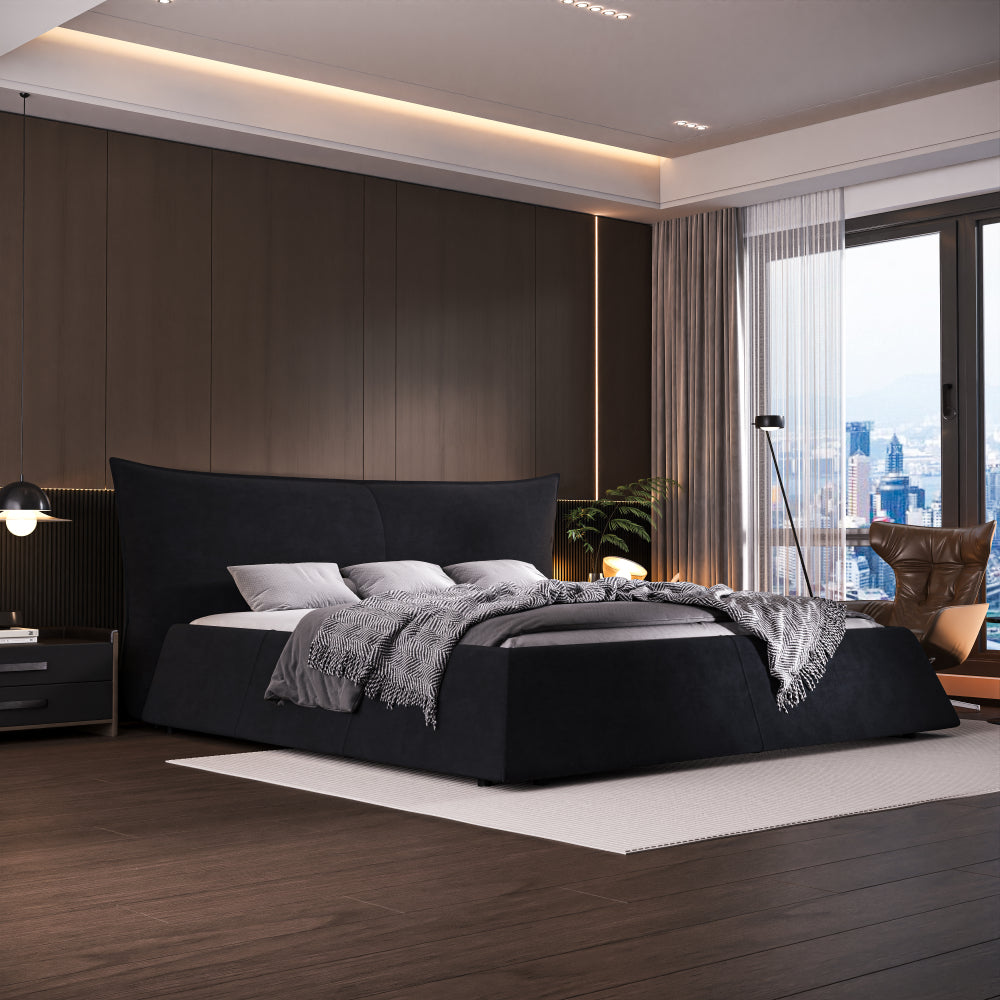 Velvet Upholstered Platform Bed