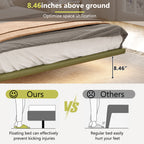 Floating PU Leather Platform Bed