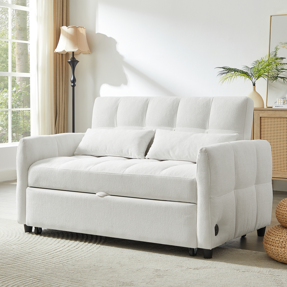 52.8" Loveseat Pull-Out Sleeper Sofa Bed