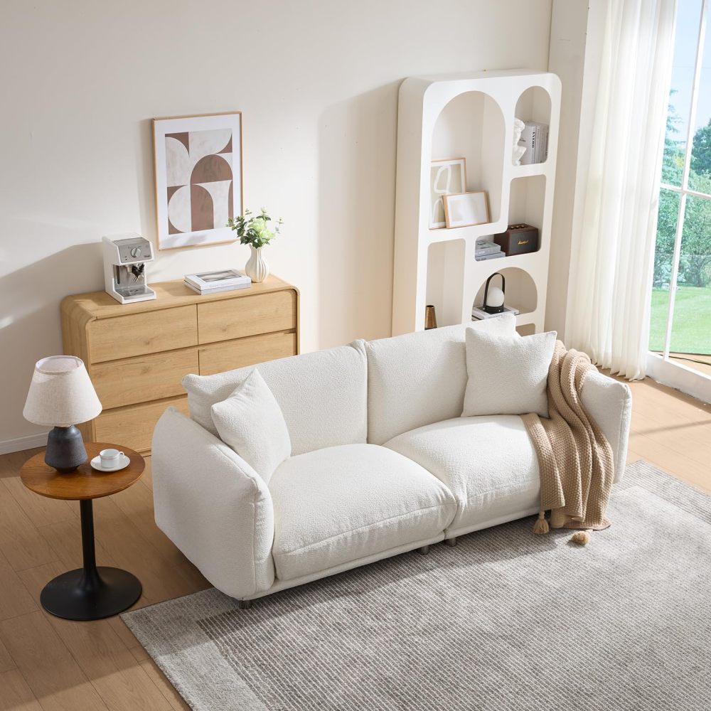 87.4" Sherpa Cloud 3-Seater Loveseat Sofa