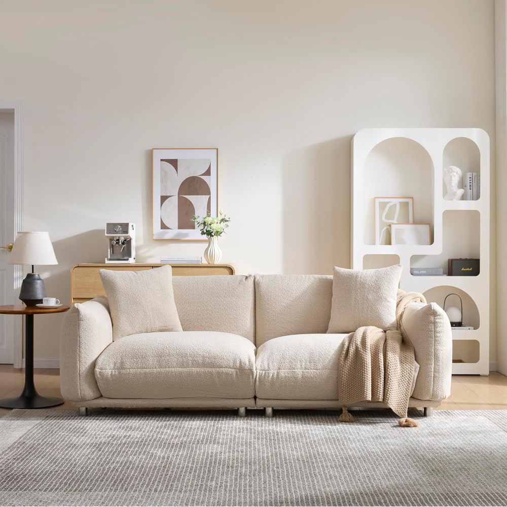 87.4" Sherpa Cloud 3-Seater Loveseat Sofa