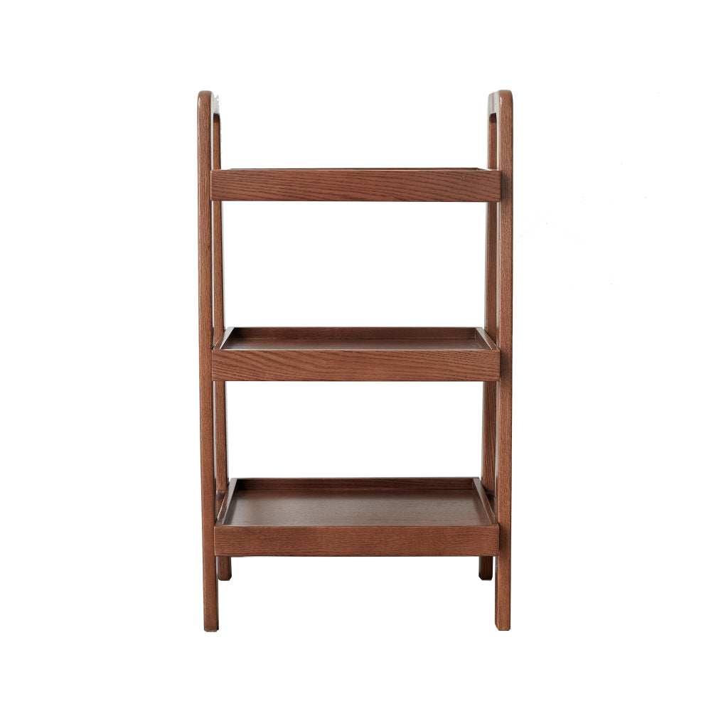 Walnut Color Oak Storage Bench