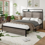 Wood & Metal Platform Bed