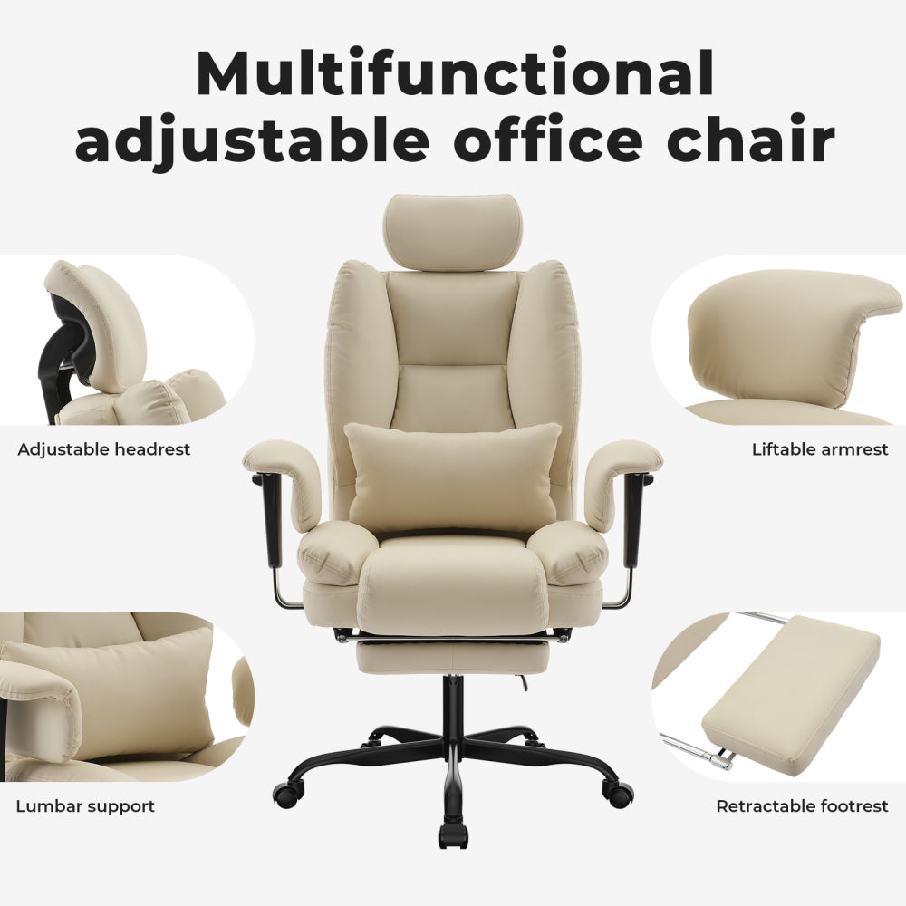 Ergonomic High-Back PU Leather Office Chair