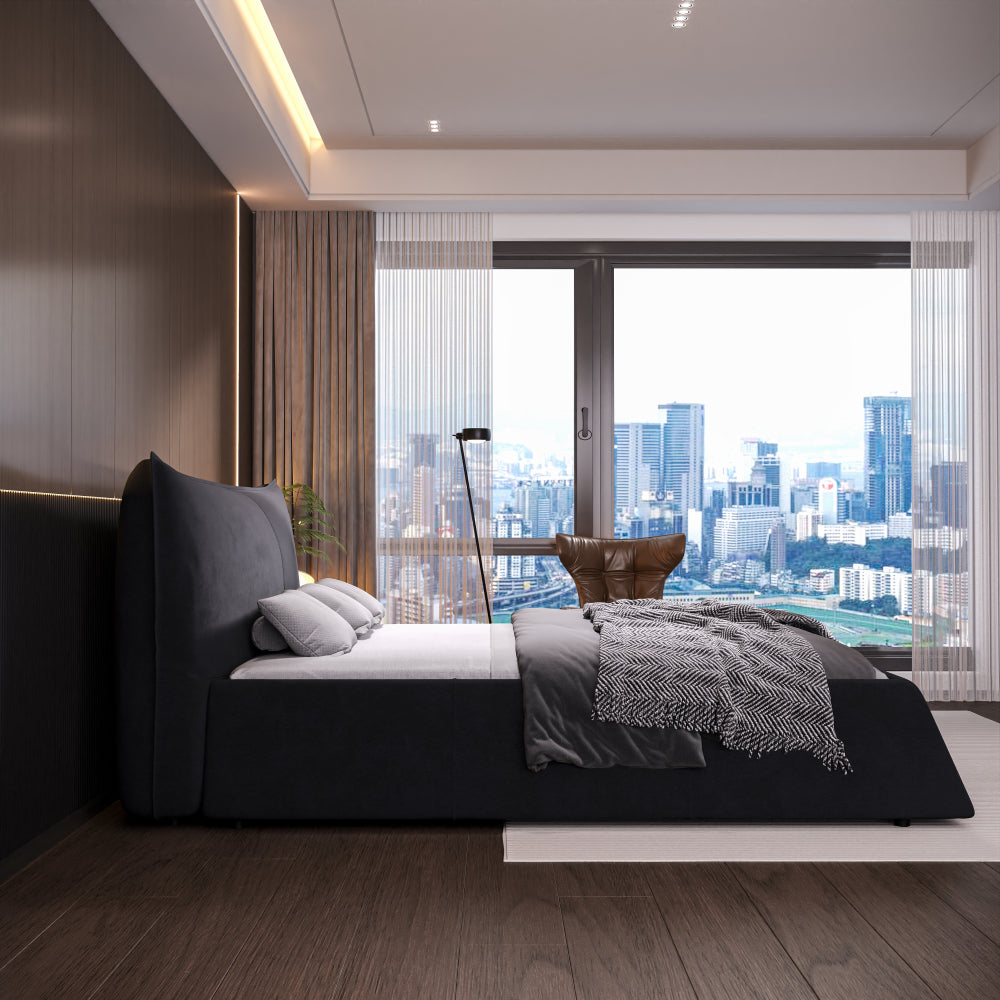 Velvet Upholstered Platform Bed