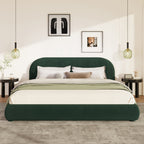 Boucle Upholstered Platform Bed